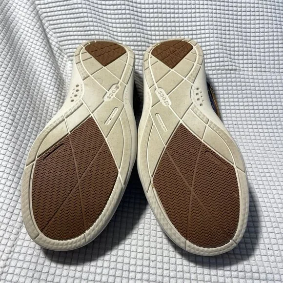 Crocs Men's Walu Luxe Canvas Slip-On Loafer Navy Brown 201161 M 11‎ Comfort